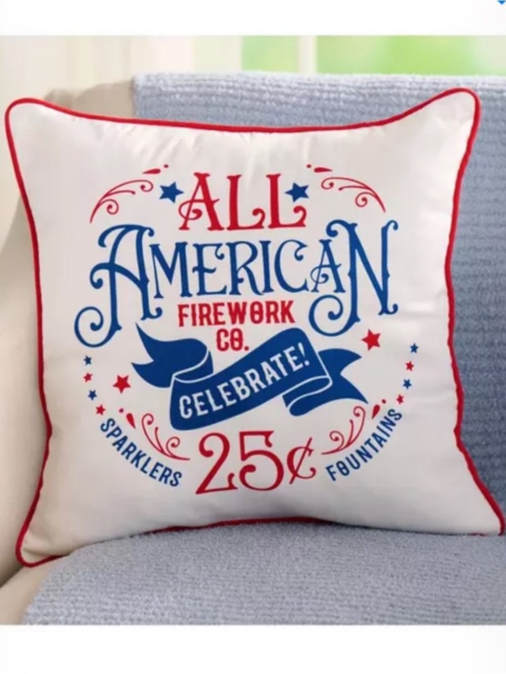 Hobby Lobby All American Firework Patriotic Decorative Pillow Cover